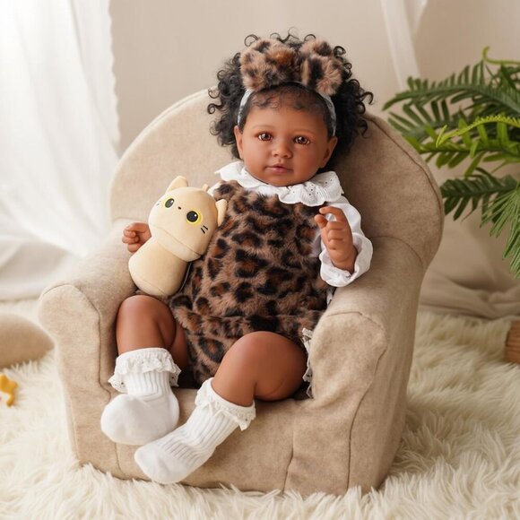 No Brand Other - 🆕Kids Realistic Reborn Baby Doll Black Girl 20 Inch Soft Body Newborn Baby Doll